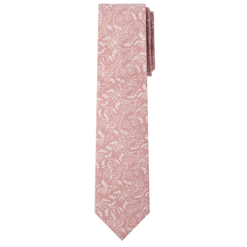 Jacob Alexander Men's Regular Floral Neck Tie - Dusty Rose - Image 1